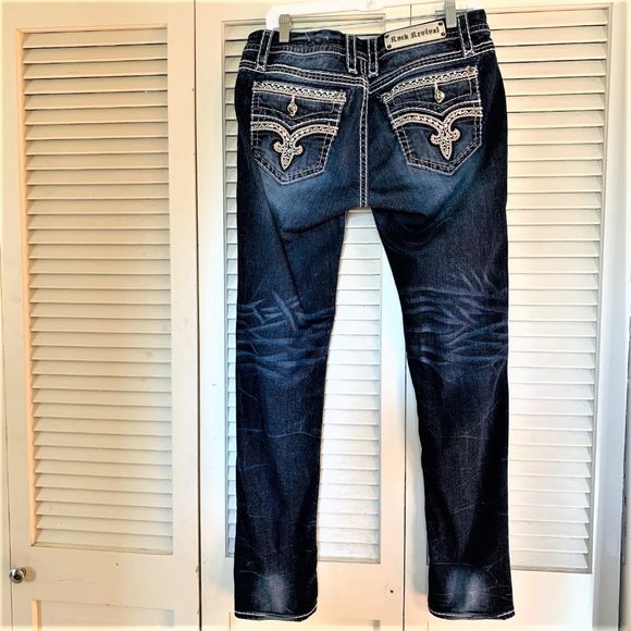 Rock Revival Womens Jeans Sz 32 Skinny - Picture 6 of 8